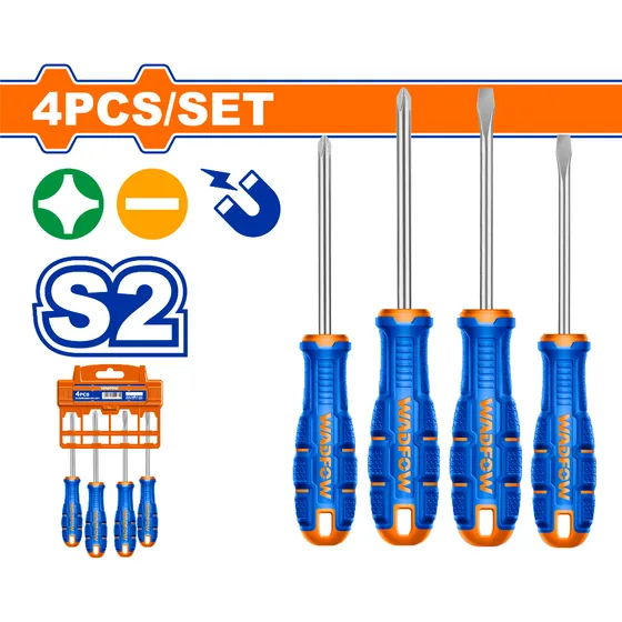 Kit Destornilladores 4pzs Imantados Pala Y Estria Wadfow