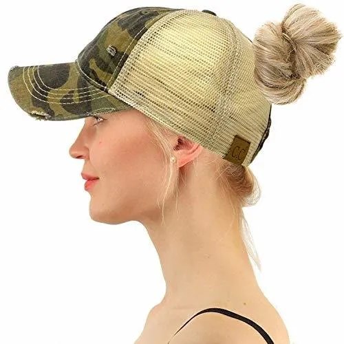 Ponytail Criss Cross Messy Buns Ponycaps Baseball Cap Gnnw3