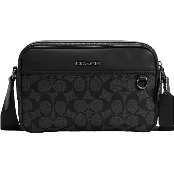 Bolsa Coach Hombre Graham Crossbody Signature Canvas Gunmetal/charcoal/black