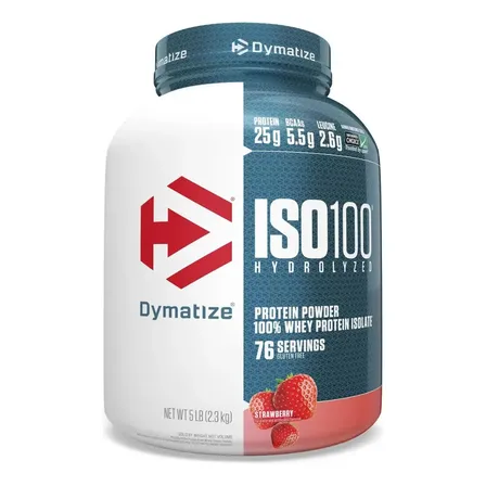Proteina Iso 100 Dymatize Hidrolizada 2.3 kg Sabor Strawberry Fresa