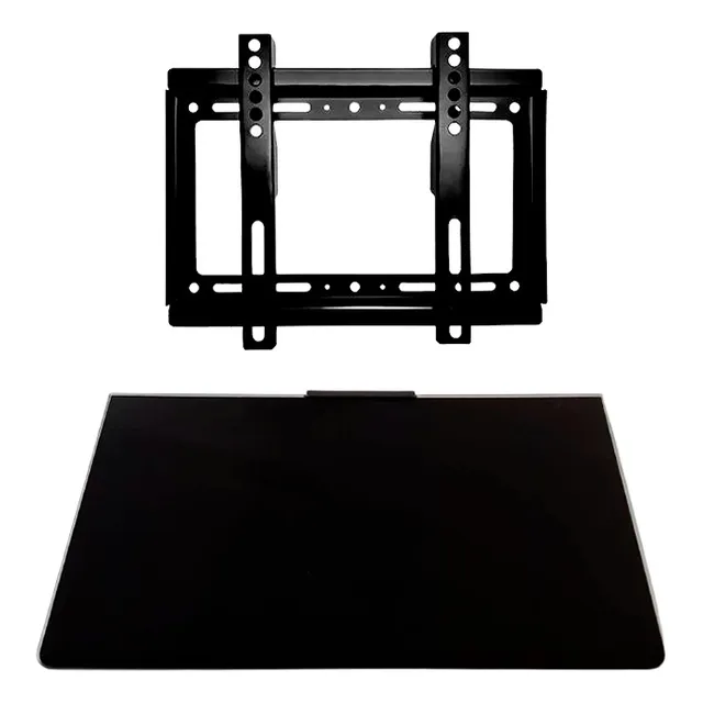 Soporte Fijo Para Pantallas De 14  A 43  + Repisa De Cristal