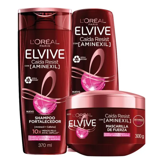 Pack Elvive: Sh 370ml + Aco 370ml + Ctt 300ml Anti-hair Fall