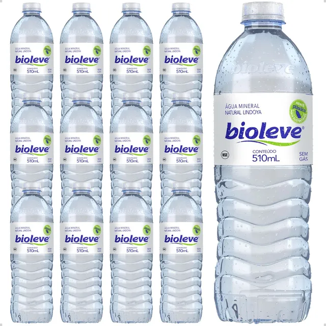 Água Mineral Lindoya Bioleve Sem Gás Garrafa 510ml Kit C/ 12