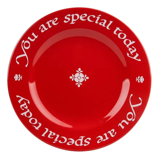 Juego 2 Plato Rojo Especial Hoy Caja Regalo