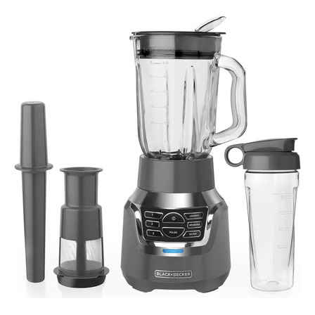 Licuadora Black + Decker 3 En 1- 900w 3 Velc. Gris Licuadora Black + Decker 3 En 1- 900w 3 Velc. Gris