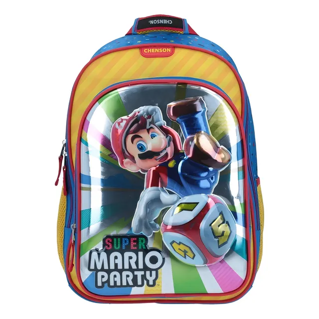 Mochila Super Mario Party Tornasol 3d Primaria Chenson Color Azul Diseño de la tela tornasol, 3D