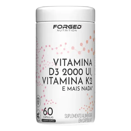 Vitamina D3 2000ui + Vitamina K2 Mk7 Alta Concentração - Dura 2 Meses  Forged Nutrition Sem Sabor
