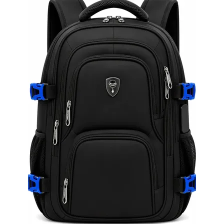 Mochila Lux 65l Nylon Camping Unissex Antifurto Impermeável Preto Liso