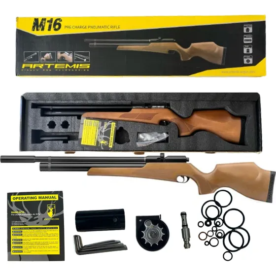 Rifle Aire Pcp Snowpeak M16 5.5 Mm .22 Madera 11 Rnd Xchws C