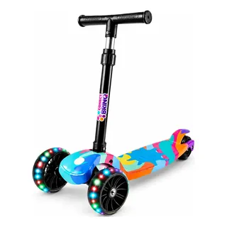 Patinete Infantil Scooter Dobrável Com Led Freio Bv0011 Mega Compras