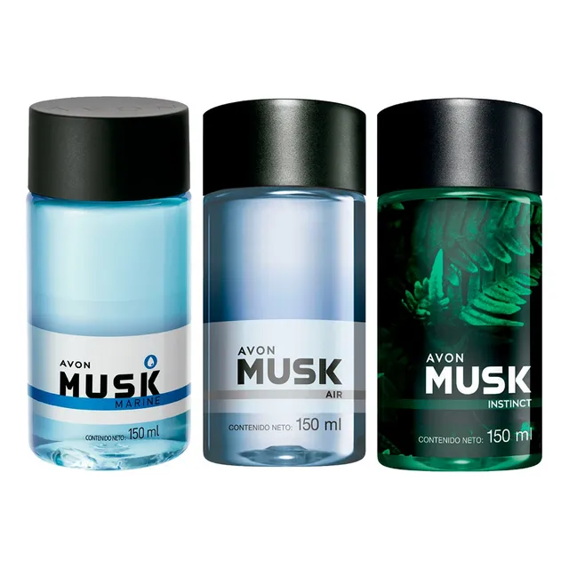 Kit X3 Musk Instinct Musk Air Y Musk Marine Refrescantes