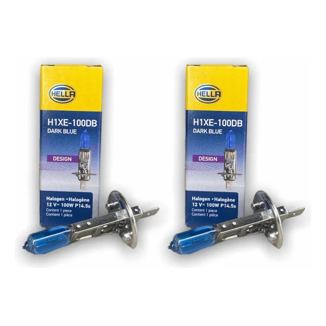 2 Piezas Focos Bulbos H1 Dark Blue Tipo Xenon 100 W Hella