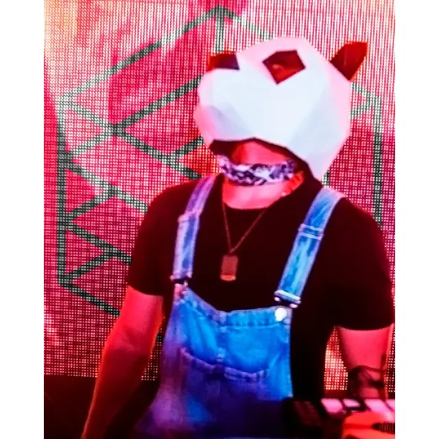 Máscara Panda Halloween Fiesta De Disfraces Poligonal 3d