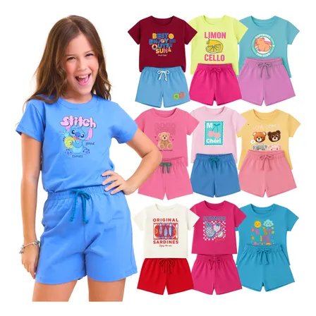 Kit Sortido 6 Peças Roupa Conjunto Infantil Menina Feminino