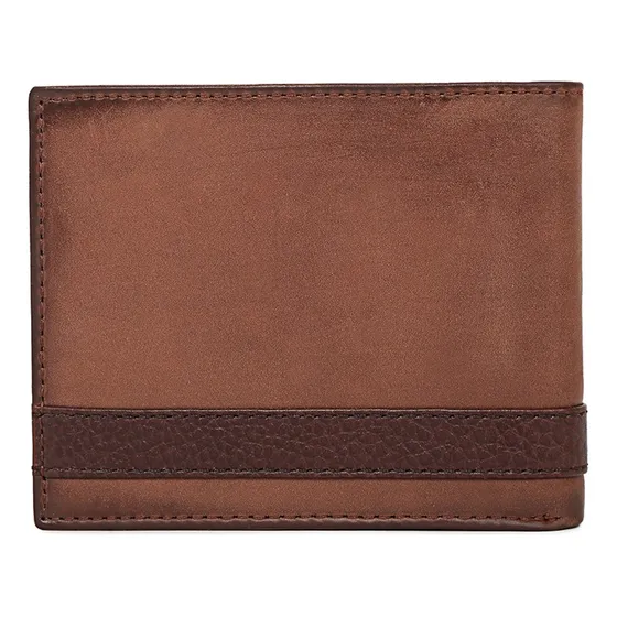 Cartera fossil quinn en piel color marrón para hombre