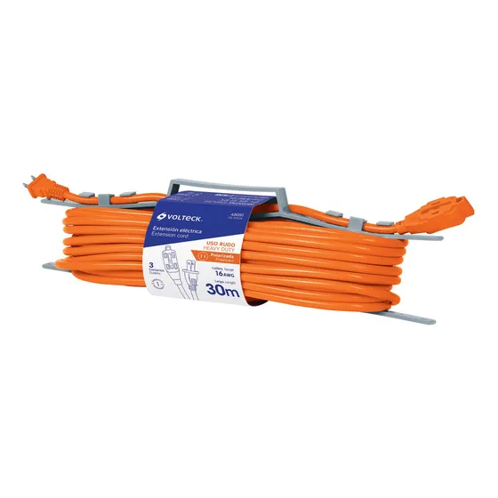 Extension Electrica Uso Rudo Reforzada 30 Metros Calibre 16