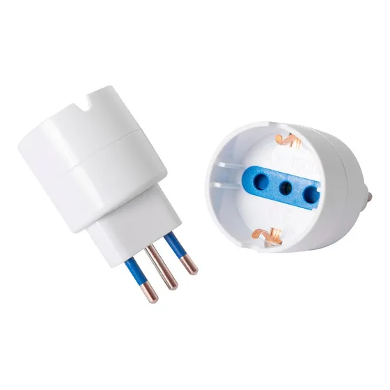 Pack - 3 Enchufe Adaptador Schuko 10a Blanco