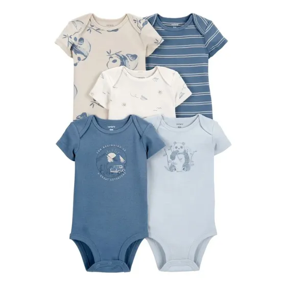 Bodies Manga Corta - Panda Airplane (5 Unidades) 6310 Carter