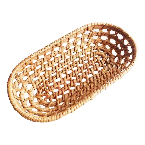 Cesta De Mimbre Ovalada Para Frutas, Cesta De Pan Para