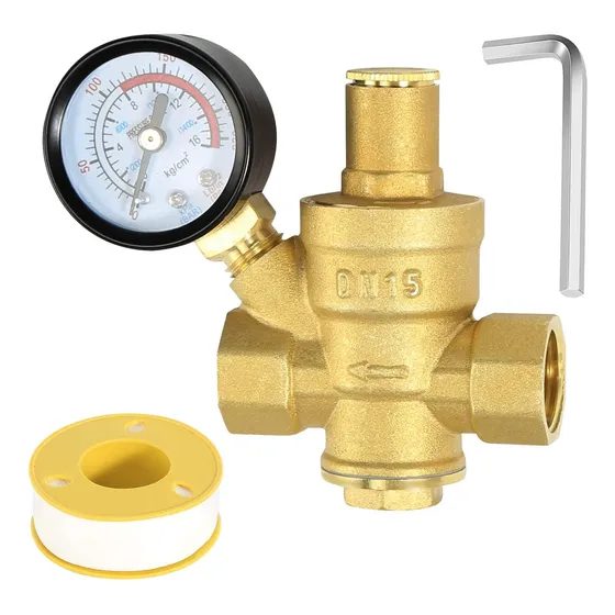 Regulador Presion Agua 1 2  Manometro Hecho Laton 100% Alta