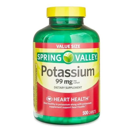 Suplemento Potasio Spring Valley 99mg 500 Tabletas