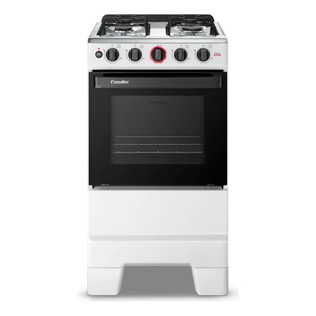 Fogão a Gás Mesa Inox Forno 50L Limpa Fácil e Acendimento Automático Esmaltec IDEAL Super F4IAB Cor Branco 4 bocas 127/220V