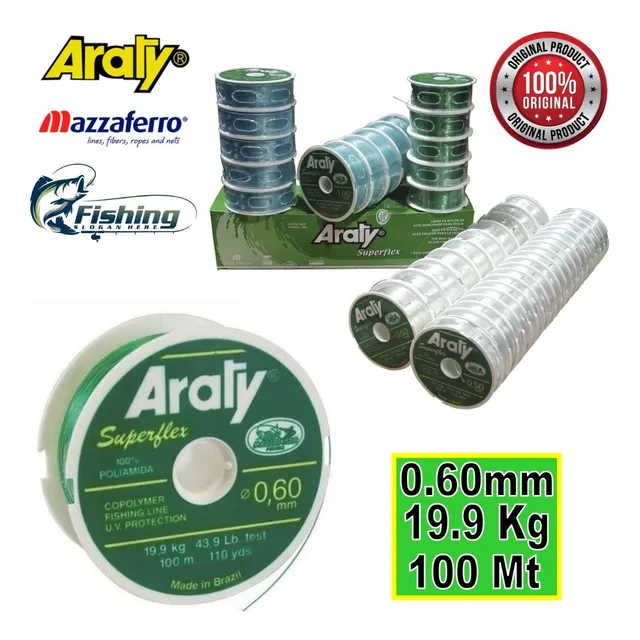 Linea Para Pescar Araty Superflex 100mts 0.60mm 19.9kg