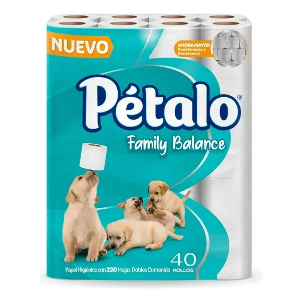 Papel Higiénico Petalo Family Balance 40 Rollos