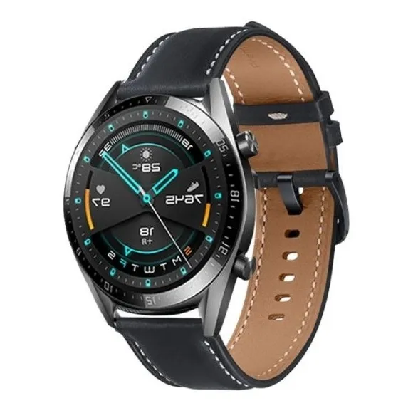 Correa Cuero Negro Para Reloj Huawei Gt2/ Gt2e/ Gt2 Pro/ Gt3