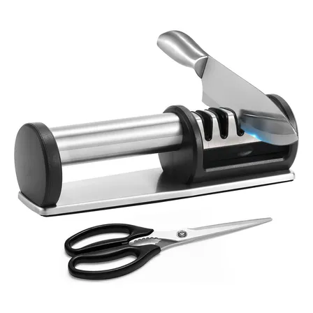 Afiador De Facas Detroit Amolador De Faca Cozinha Manual De Aço Inoxidável - 4 Estágios De Afiação Completa Para Uso Doméstico E Chefs - Reviver Facas Cegas - Afiar E Polir Lâminas De Facas E Tesouras