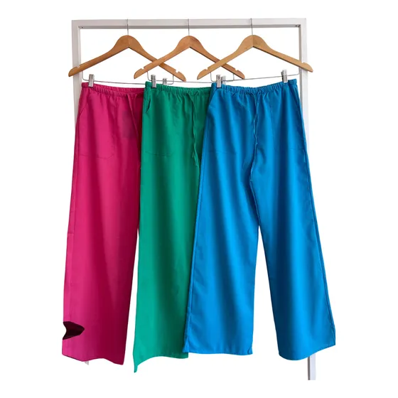 Pantalon Mujer Lino Con Elastico Palazzo
