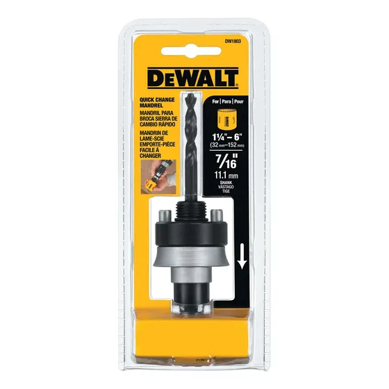 Mandril Cambio Rápido Sierra Copa Broca Dewalt Dw1803 7/16