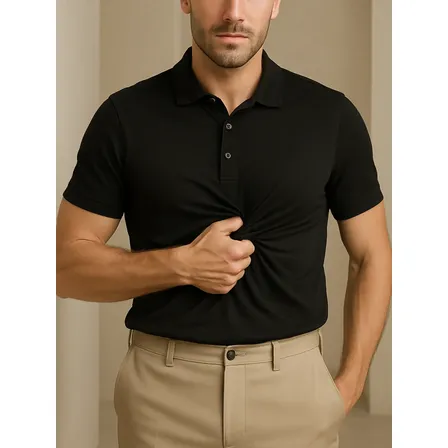 Camisa Polo Esticável Malha Dry Fit Inteligente Malha Fria