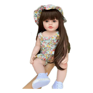 Boneca Bebê Reborn Bzdoll 55cm Cabelo Longo 100% Silicone Boneca Bebê Reborn Bzdoll 55cm Cabelo Longo 100% Silicone