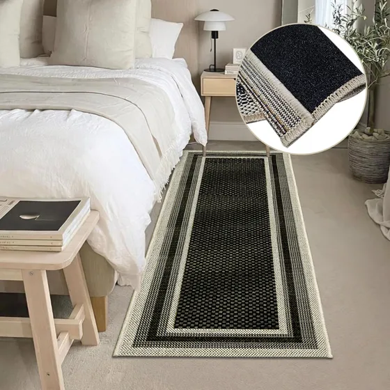 1 Tapete Quarto Beira Cama Antiderrapante 57x180 Js Mol M77 Comprimento 1.8 M Cor M77mol Bege Chumbo Cru Desenho Do Tecido Eco Mold Largura 57 Cm