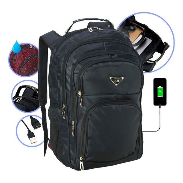 Mochila Masculina Faculdade Impermeável Resistente Grande Mochila Masculina Faculdade Impermeável Resistente Grande