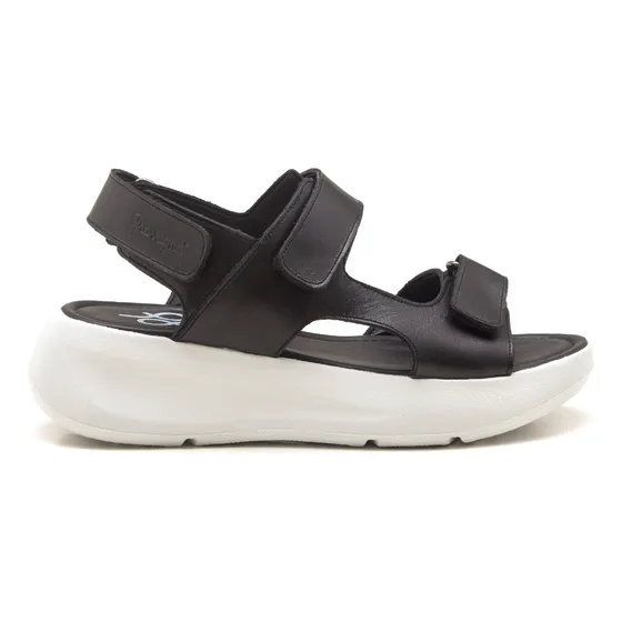 Sandalia Cuero Negro 4130 Mujer Gravagna