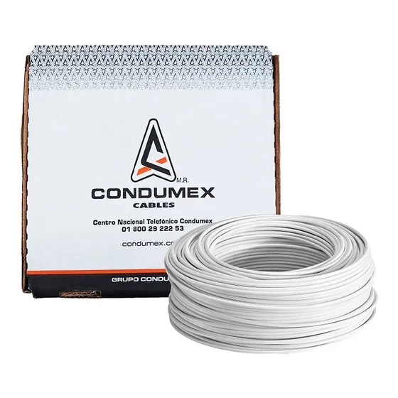 Caja 100 Mts Cable Blanco Thw Cal 14 Aw Condumex Vinanel Xxi