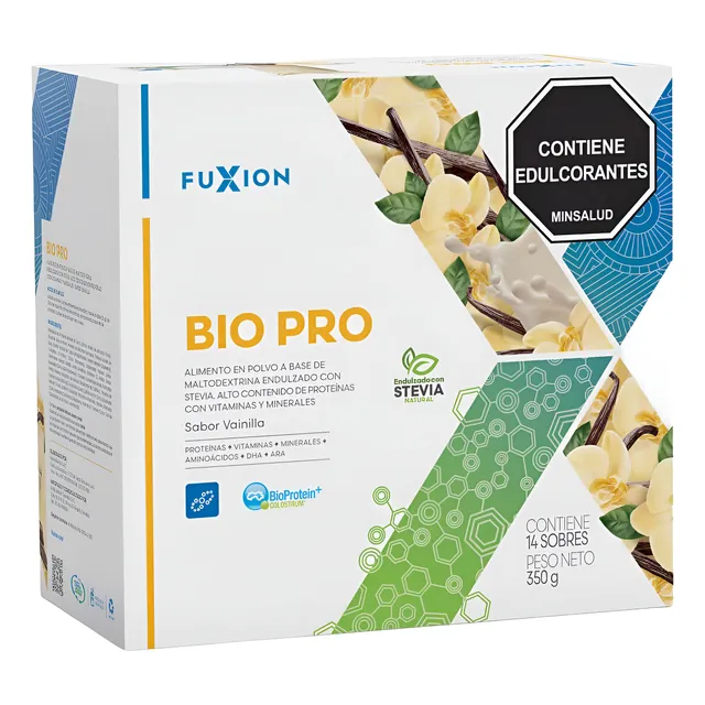 Bio Pro Fuxion X14 Sobres - Biopro Tect - Proteina Saludable - Regeneracion Celular - Sin Quimicos Ni Rendidores - Limpia - Todas Las Edades - Niños