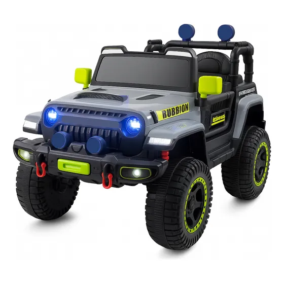 Auto A Batería Cuatriciclo Infantil Jeep Con Control Remoto Gris