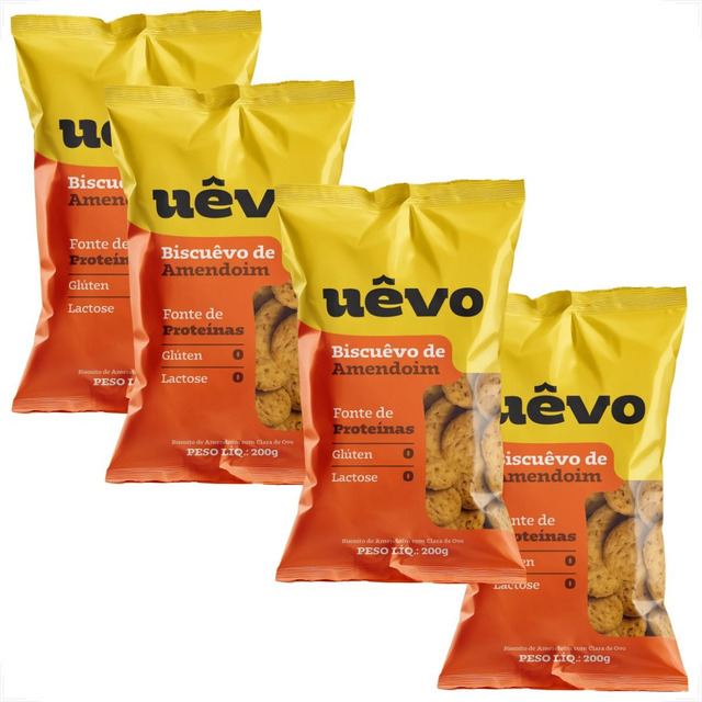 4 Biscoito Proteico Uêvo Amendoim 200g Zero Glúten E Lactose 4 Biscoito Proteico Uêvo Amendoim 200g Zero Glúten E Lactose