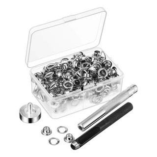 100 Piezas De Arandelas Metálicas Kit De Ojales Lona Prenda 100 Piezas De Arandelas Metálicas Kit De Ojales Lona Prenda