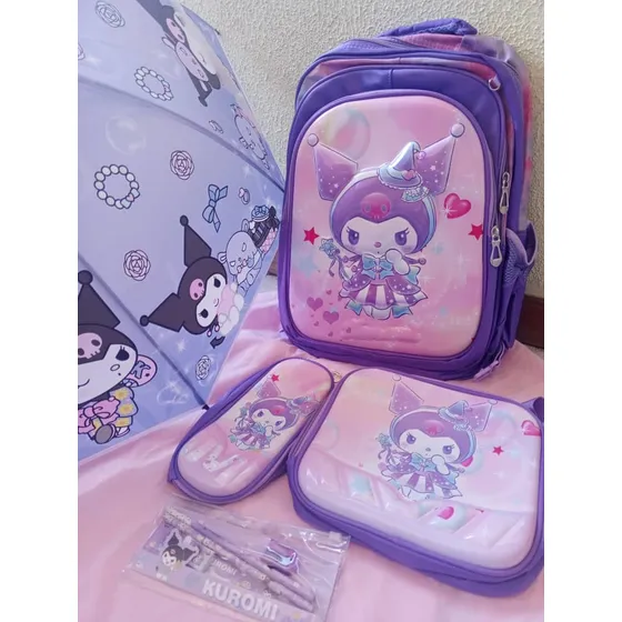 Bolsos Escolares Combo 5 Piezas Kuromi, Spiderman