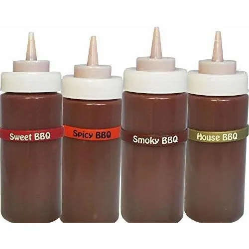 Etiqueta Para Botella Salsa Barbacoa Kit 4 Unidades