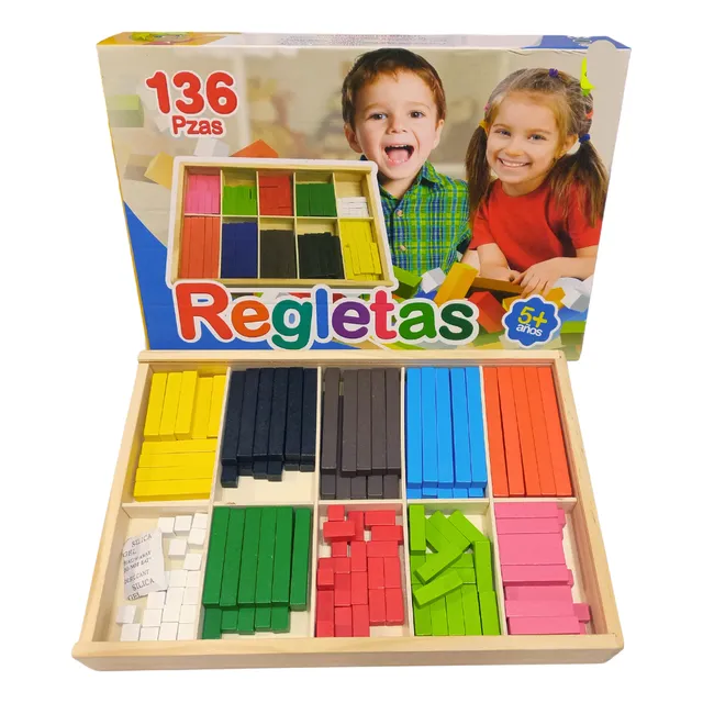 Regletas Cusinaire Juego Didáctico 136 Piezas De Madera