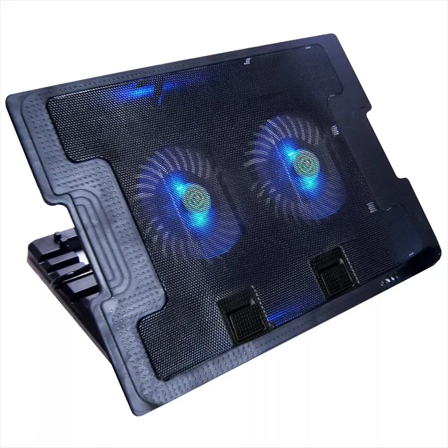 Base Refrigerante Cooling Pad 638a, 5 Niveles 2 Ventiladores Color Negro