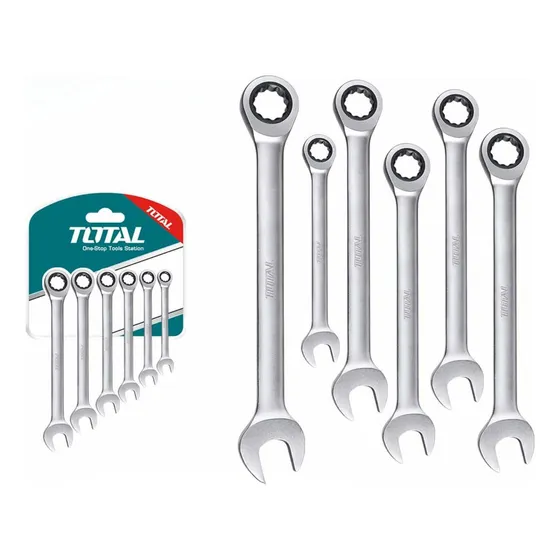 Set De 6 Llaves Combinadas Con Criquet 8-17mm Tht102rk566 Color Turquesa