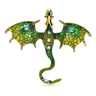 Broche Pin Prendedor Esmaltado Dragón Piedra Imitacion Mujer Broche Pin Prendedor Esmaltado Dragón Piedra Imitacion Mujer