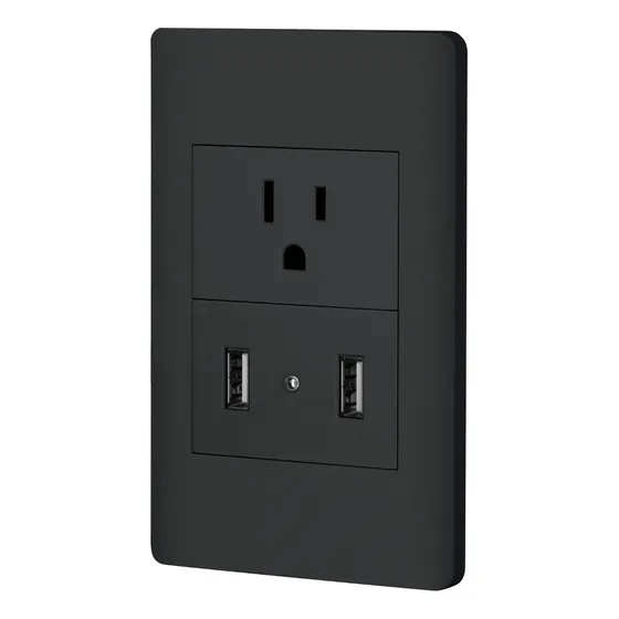  Contacto Con 2 Puertos Usb, Lisboa, Color Negro