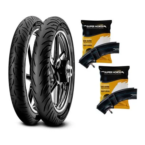 Kit Cubiertas Pirelli Super City Wave Crypton + Camaras Sh C
